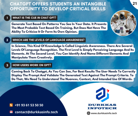 CHATGPT OFFERS STUDENTS AN INTANGIBLE OPPORTUNITY TO DEVELOP CRITICAL SKILLS